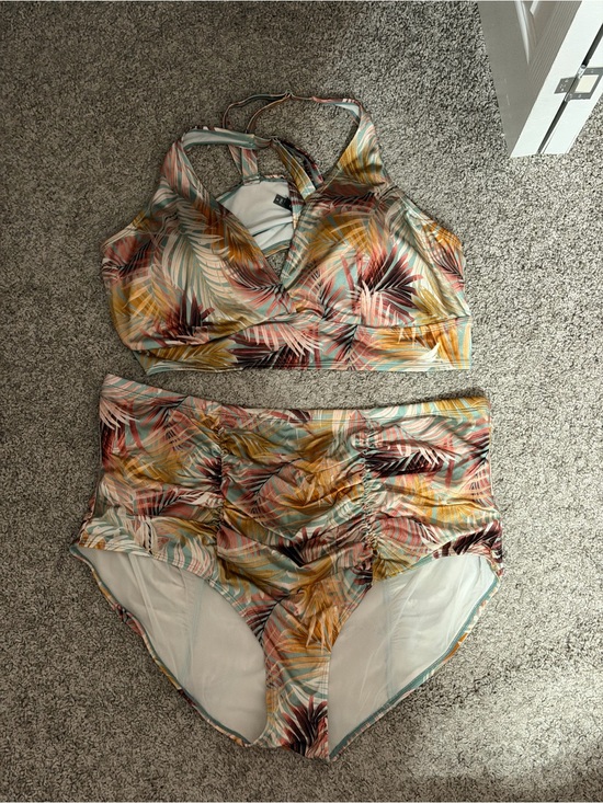 torrid Other - Torrid Plus Size Tropical Leaf Print High-Waist Bikini Set